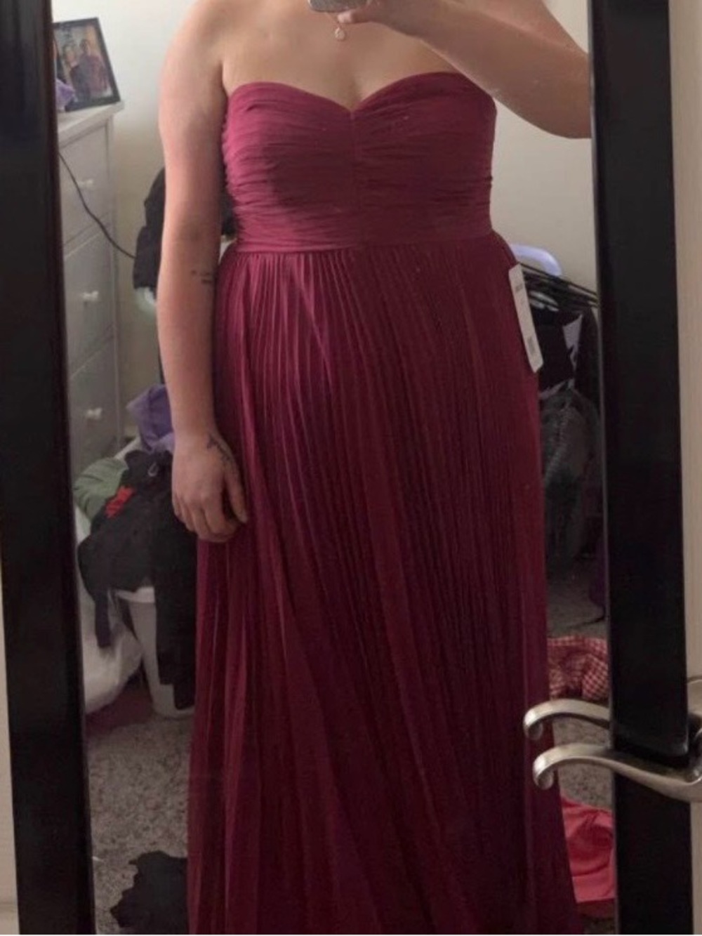 Azazie Strapless Sweetheart Gown in Burgundy